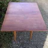 Vintage extendable wallet table in teak and beech.