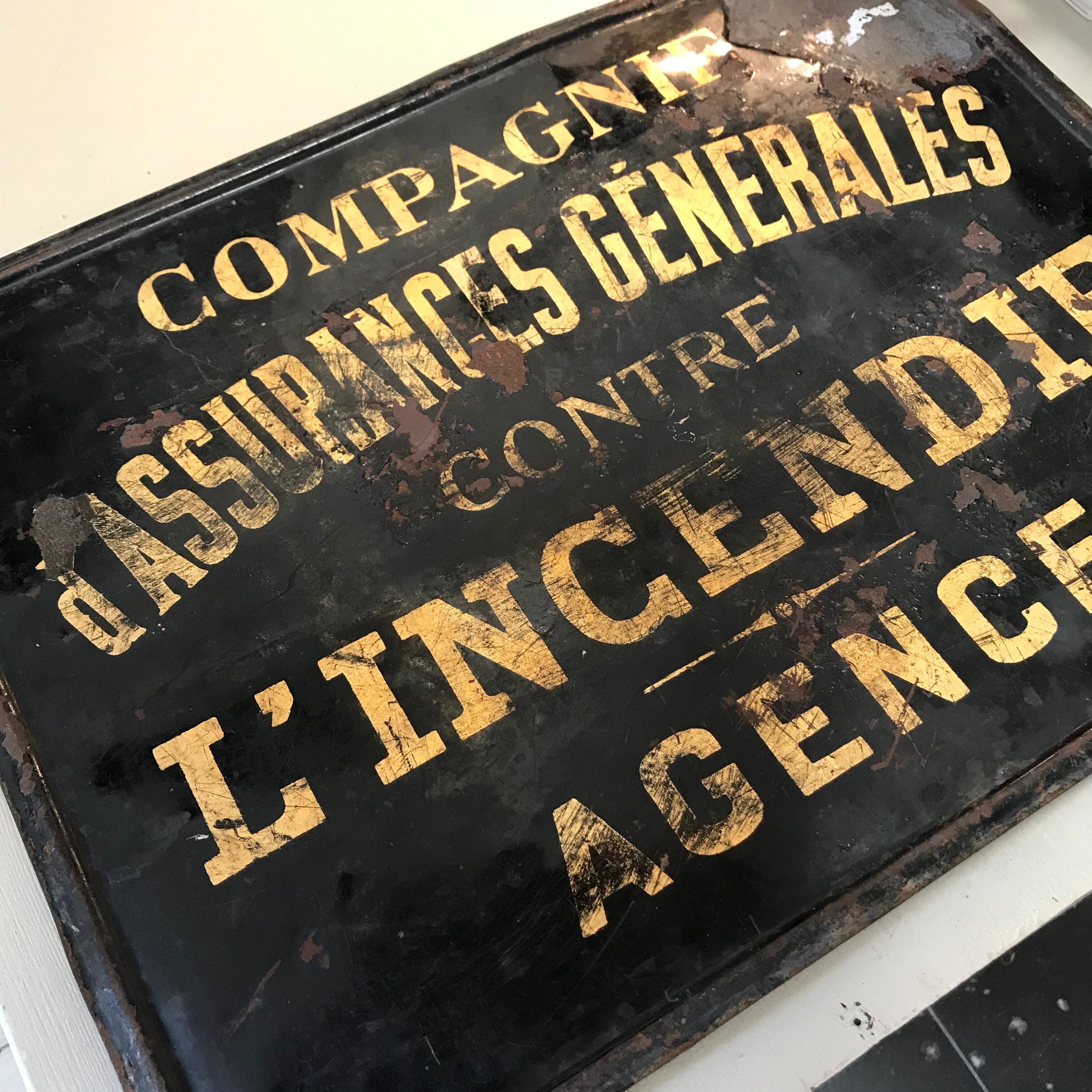 Enamelplate "General Insurance Against Fire"