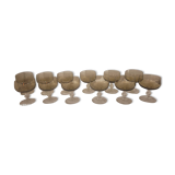 12 80's champagne glasses