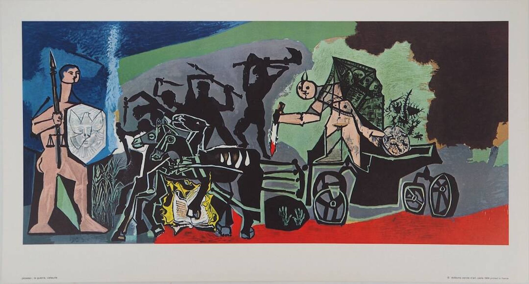 Pablo Picasso : La guerre - Lithographie en couleurs