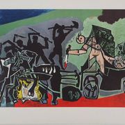 Pablo Picasso : La guerre - Lithographie en couleurs