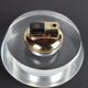 Table lighter in plexiglass and gold metal, Crespi style, 1970s.