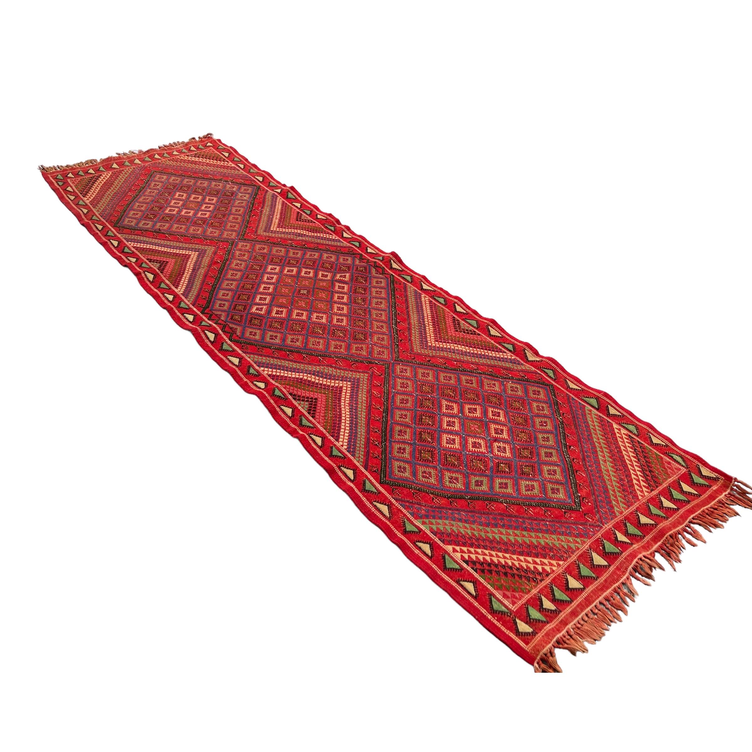 Vintage moroccan Kilim Runner , 295 x 86 cm