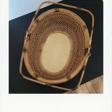 Woven basket with handles