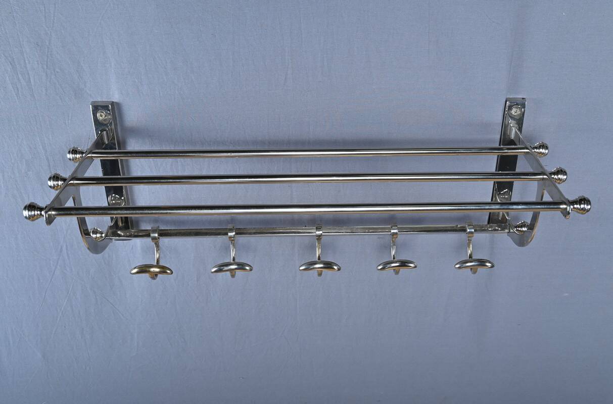 Chrome-Plated Metal Wall-Mounted Locker – Mid-20th Century