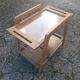 Ancienne desserte en bois vintage pieds compas scandinave