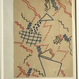 Elie dayan, untitled (abstract composition 3). felt pen on paper.