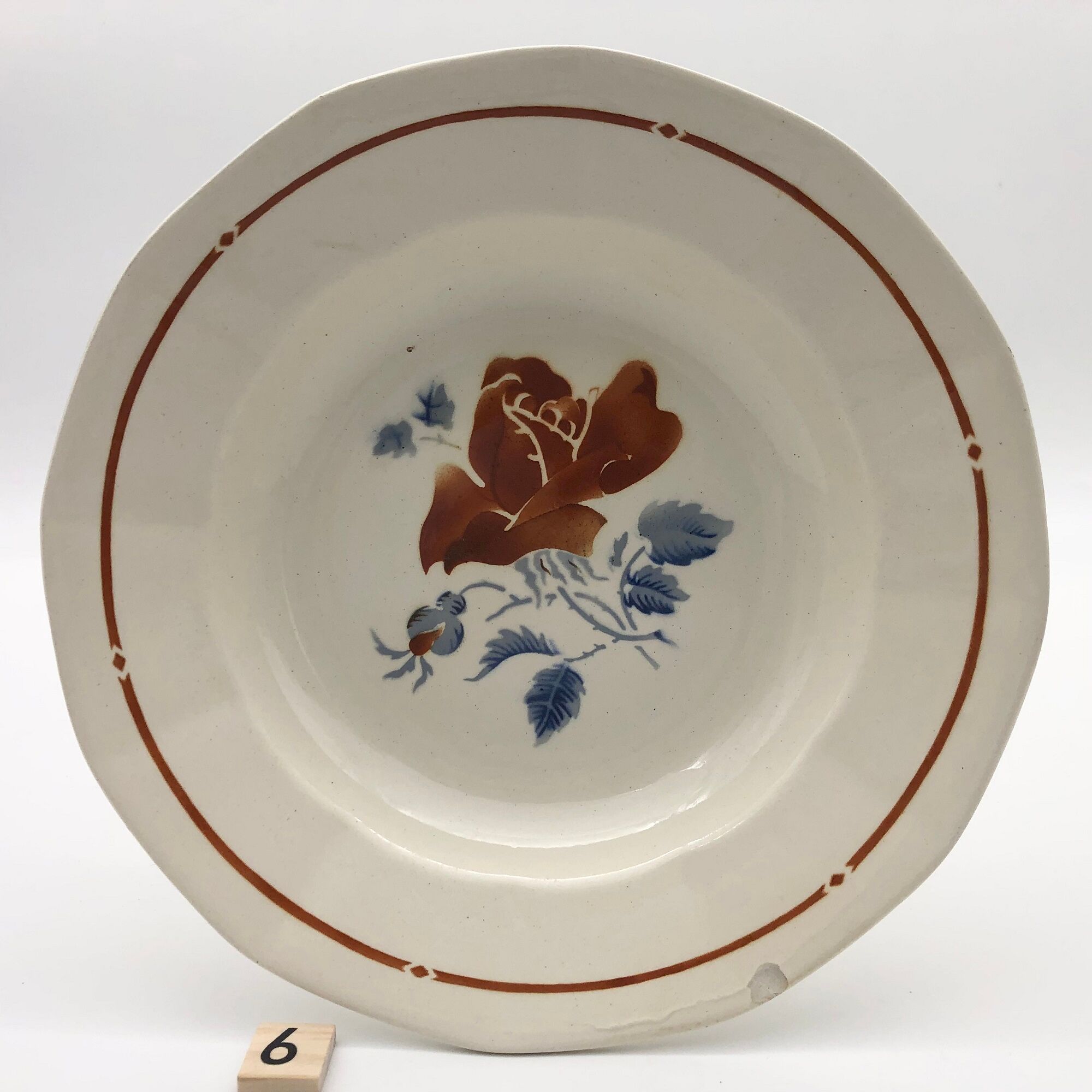 6 old plates Creuses Sarreguemines / Model 5040