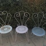 Set of 4 wrought iron garden chairs