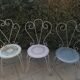 Set of 4 wrought iron garden chairs