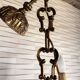 Five-armed golden brass chandelier – neoclassical elegance, Louis XVI spirit.