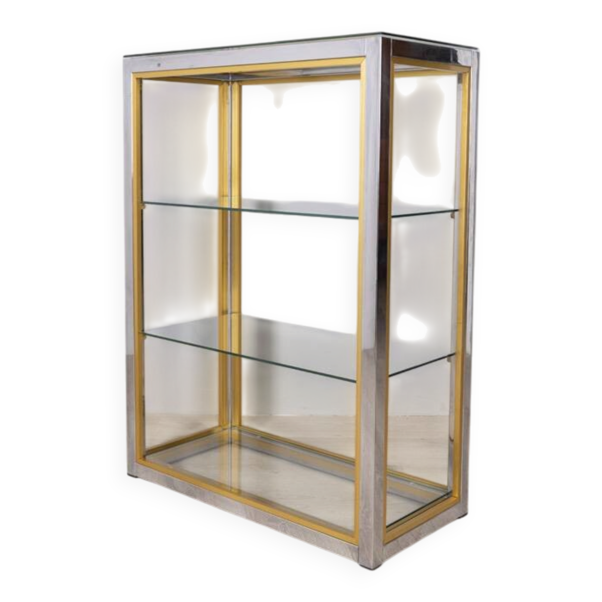 Étagère en métal et verre des années 1970, conçue par renato zevi