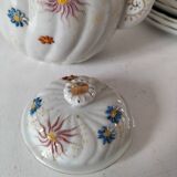 coffee pot, cup and saucers