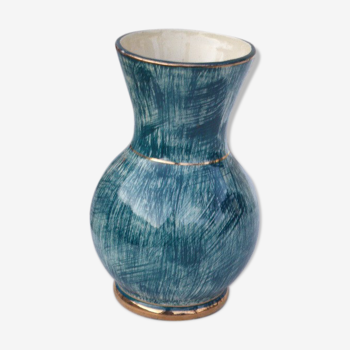 Vase en ceramique emaillée vert Vallauris vintage 1960