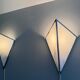Pair of opal glass wall lights with an aluminium body, 1980s, Germany