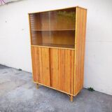 Rattan glazed bookcase