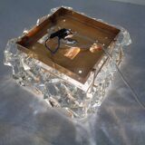 Gold-Plated & Crystal Glass Flush Mount Light from Kinkeldey, 1970s