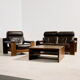Leather sofa set model 757 by Harry de Groot for Leolux, set of 3.