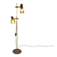 2-bulb floor lamp by Hustadt Leuchten, plastic spotlights on a brass pole, 1970s