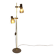 2-bulb floor lamp by Hustadt Leuchten, plastic spotlights on a brass pole, 1970s