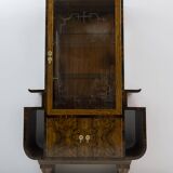 Art Dèco Italian Walnut Vitrines or Bar Display Cabinet, 1925