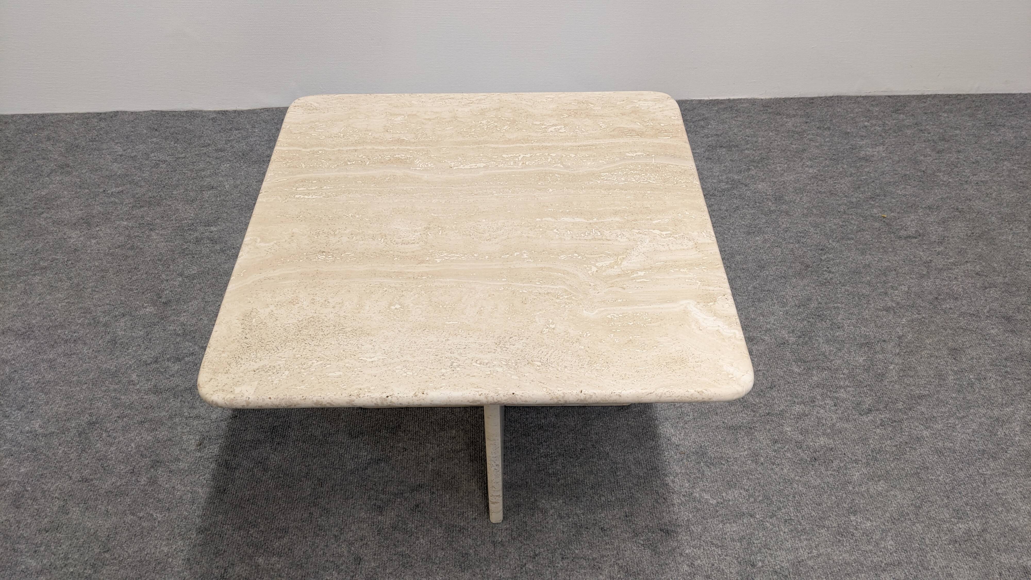 Coffee table or side table in travertine, Italy around 1970.