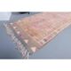 Vintage Turkish Hand-Knotted Wool Cotton Pink Runner92x335
