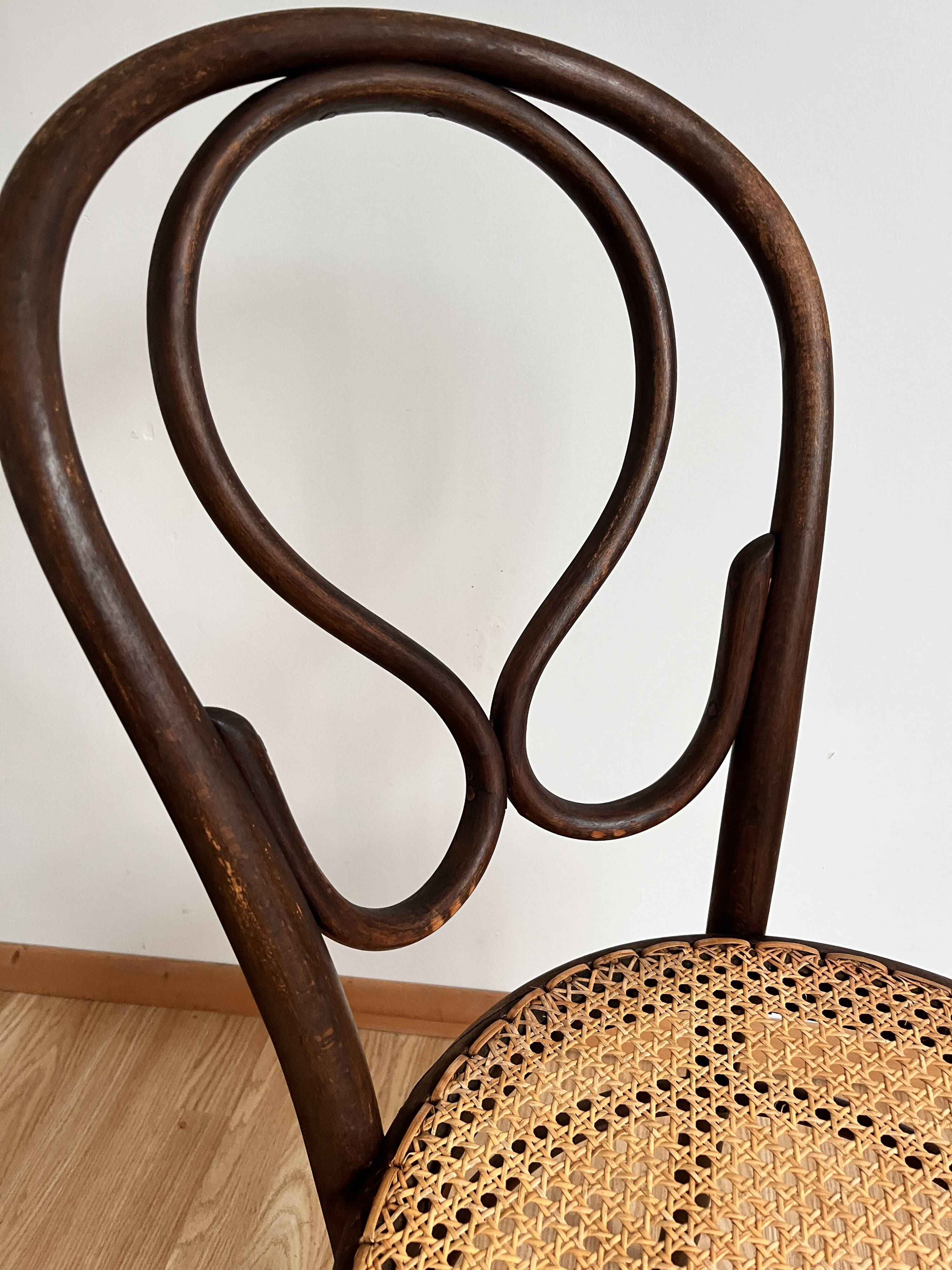 Bistro chair with caning