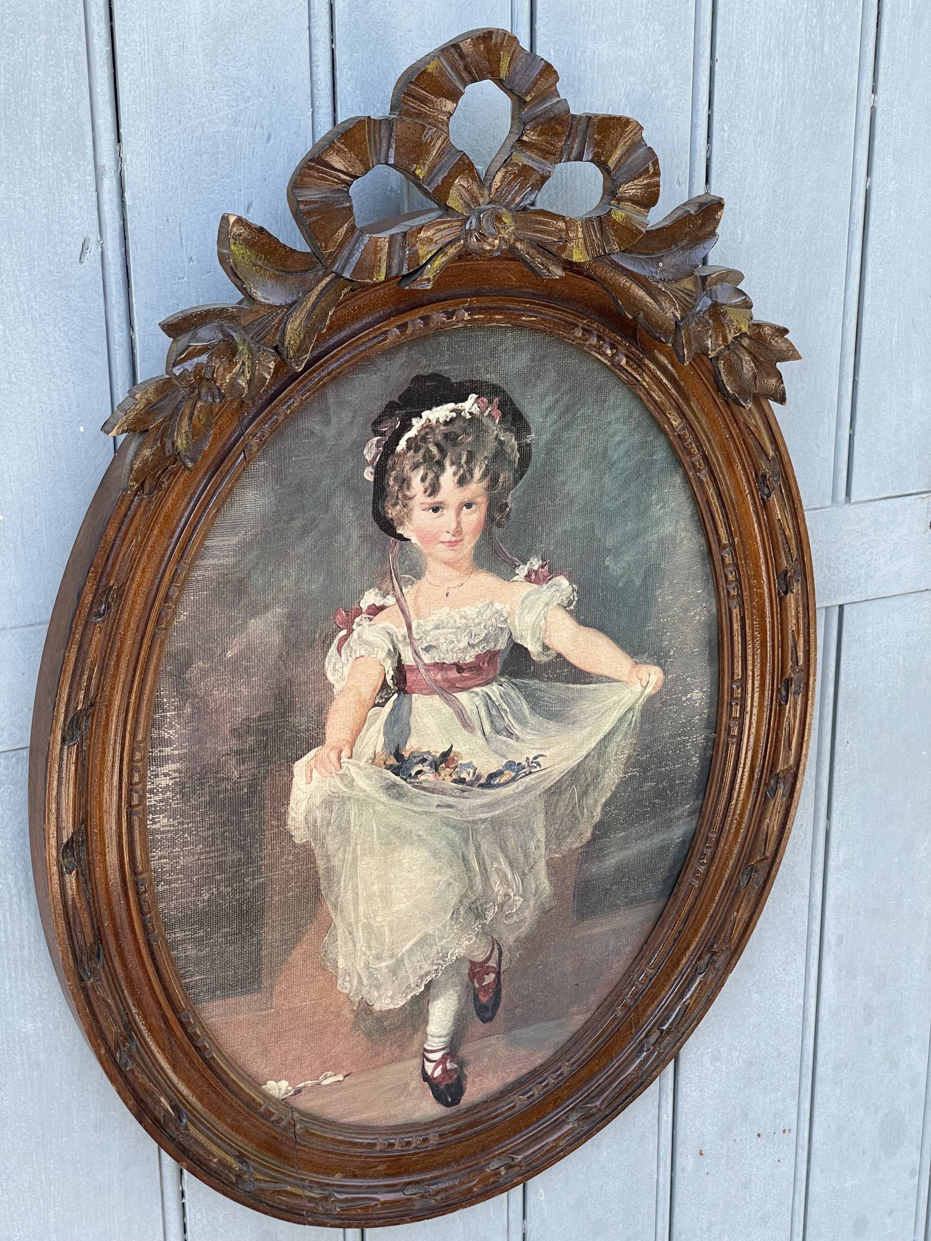Old painting of a young girl