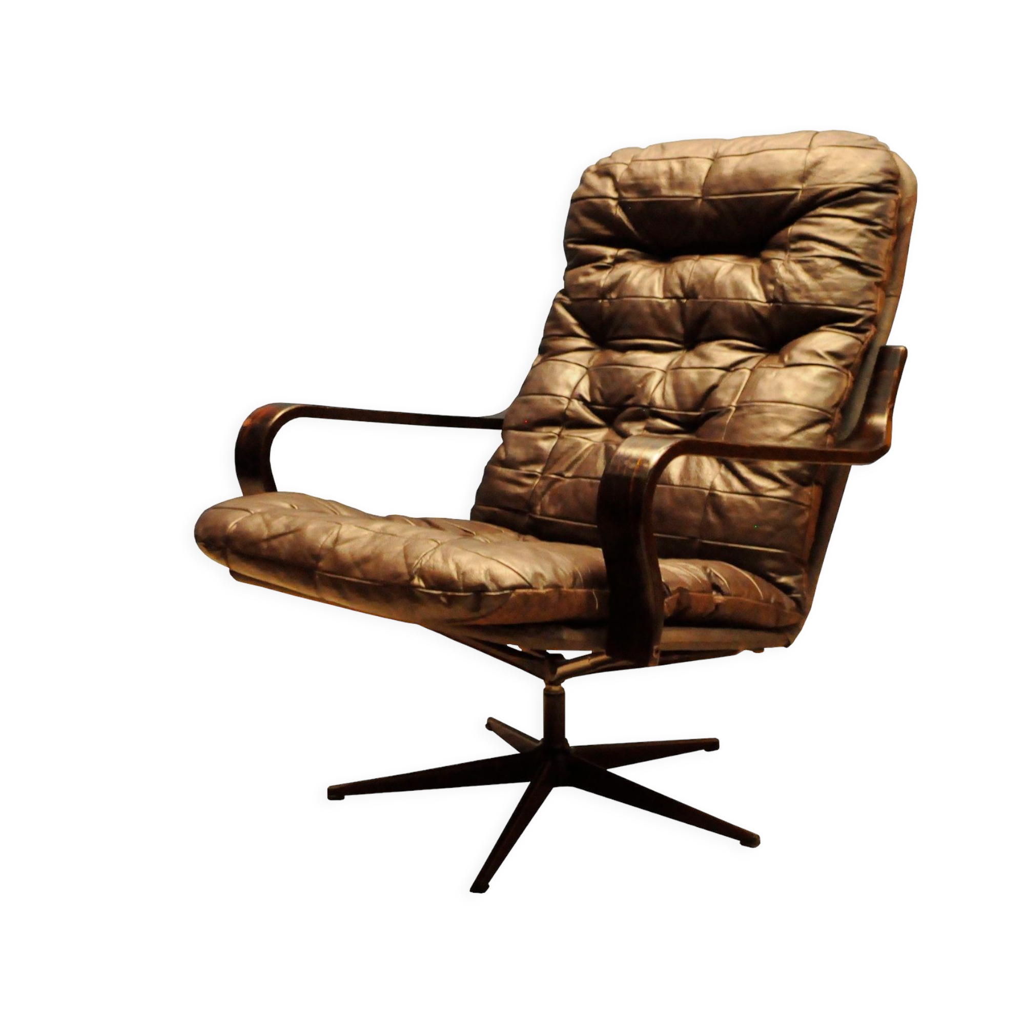 Scandinavian leather armchair Bruno Mathsson