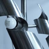 Space Age style stainless steel chandelier - 1960