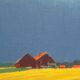 Original Swedish Oil on Canvas – "Approaching Storm" by Astrid Larje – Signed – Vintage and Framed – 43 × 30 cm (16.9" × 11.8")