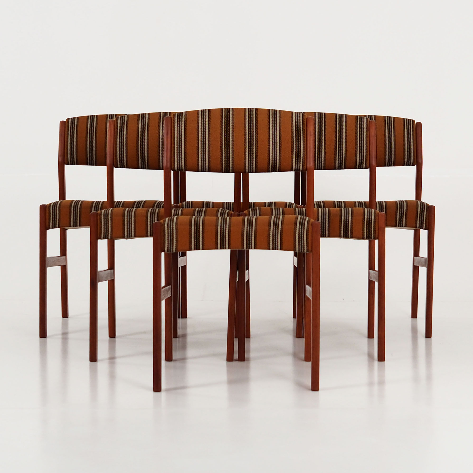 Six teak chairs, Scandinavian design 1970s