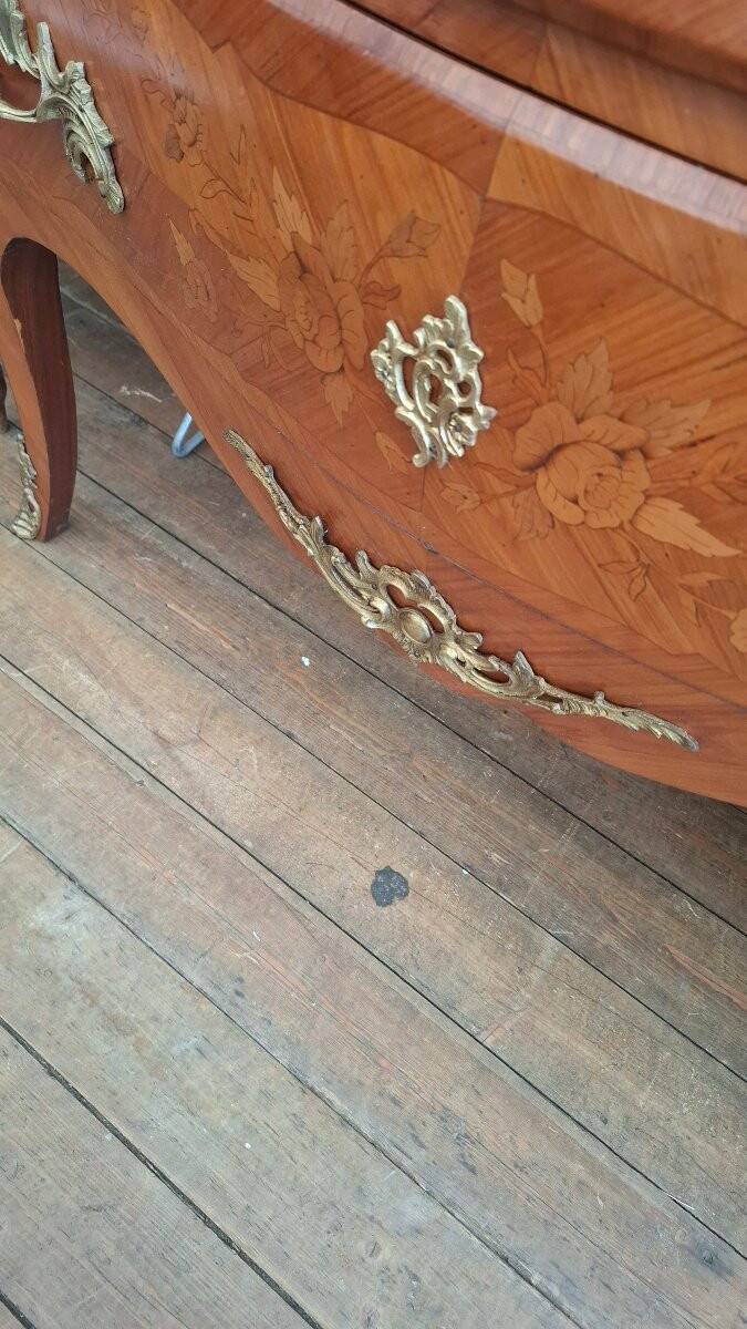 Louis XV style chest of drawers in marquetry