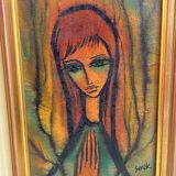 Tableau peinture portrait signée Sevek