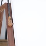 Octagonal Scandinavian teak mirror from the 1960s