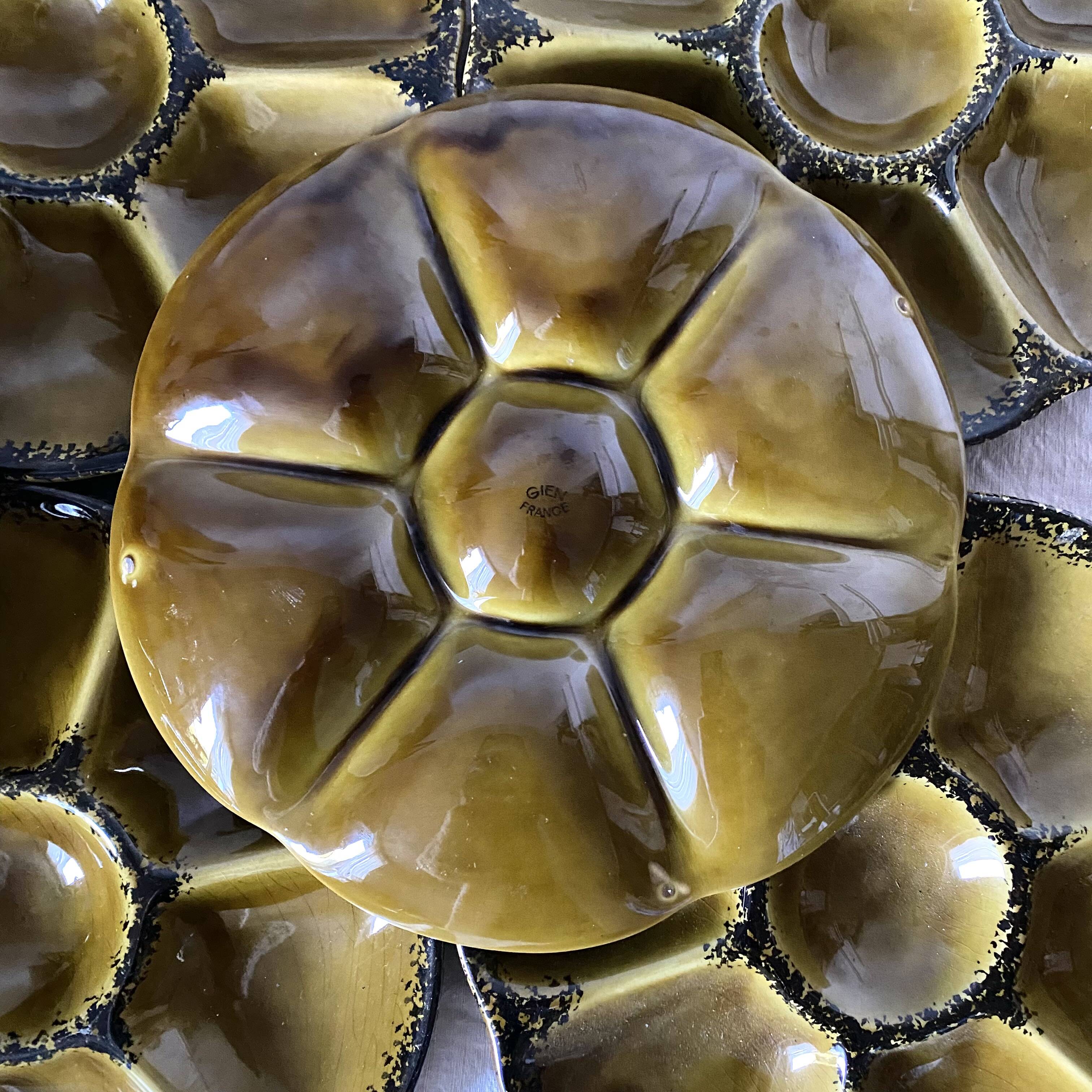 Vintage ceramic oyster plates from Gien