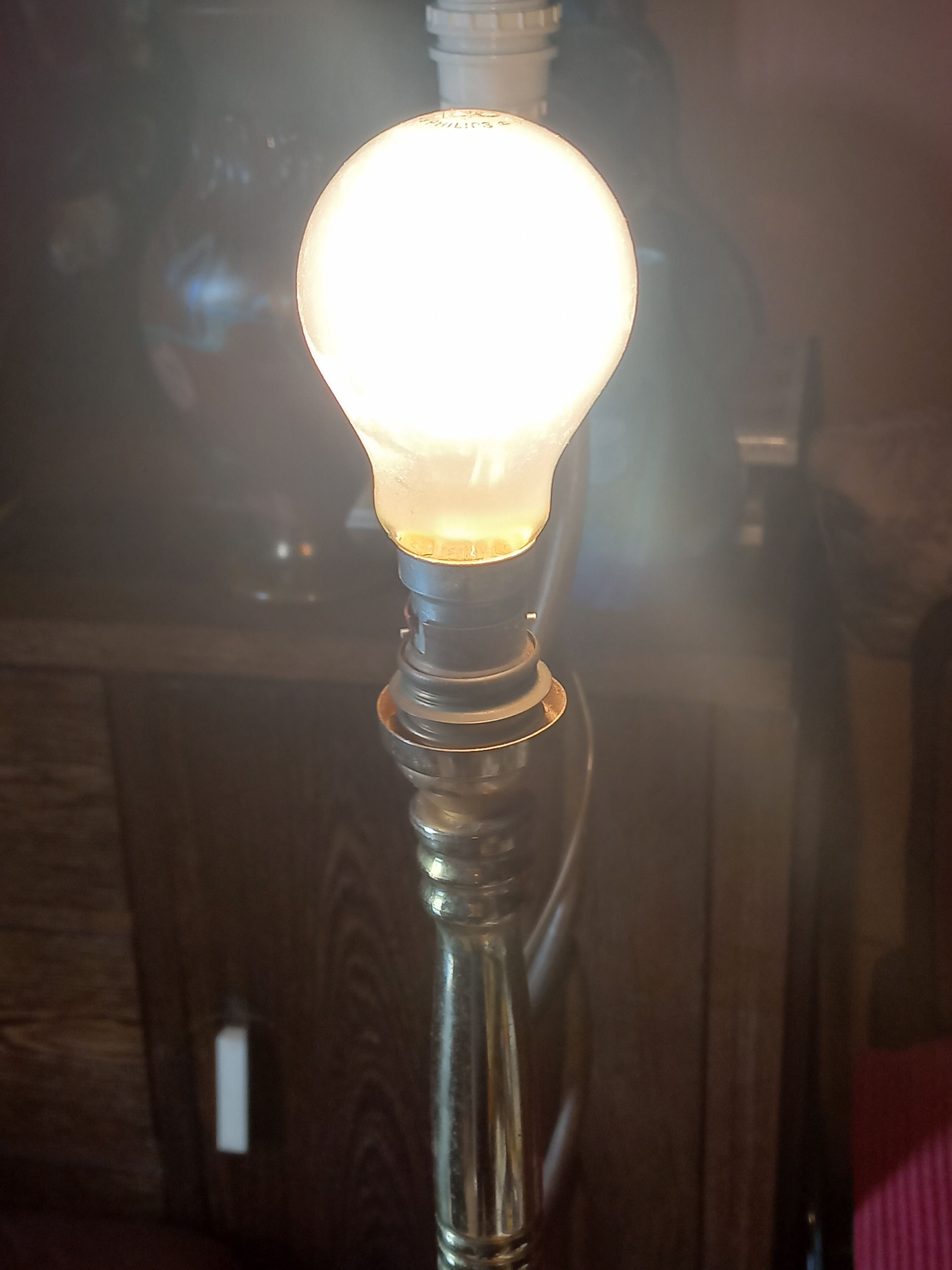 50s floor lamp in gilded brass