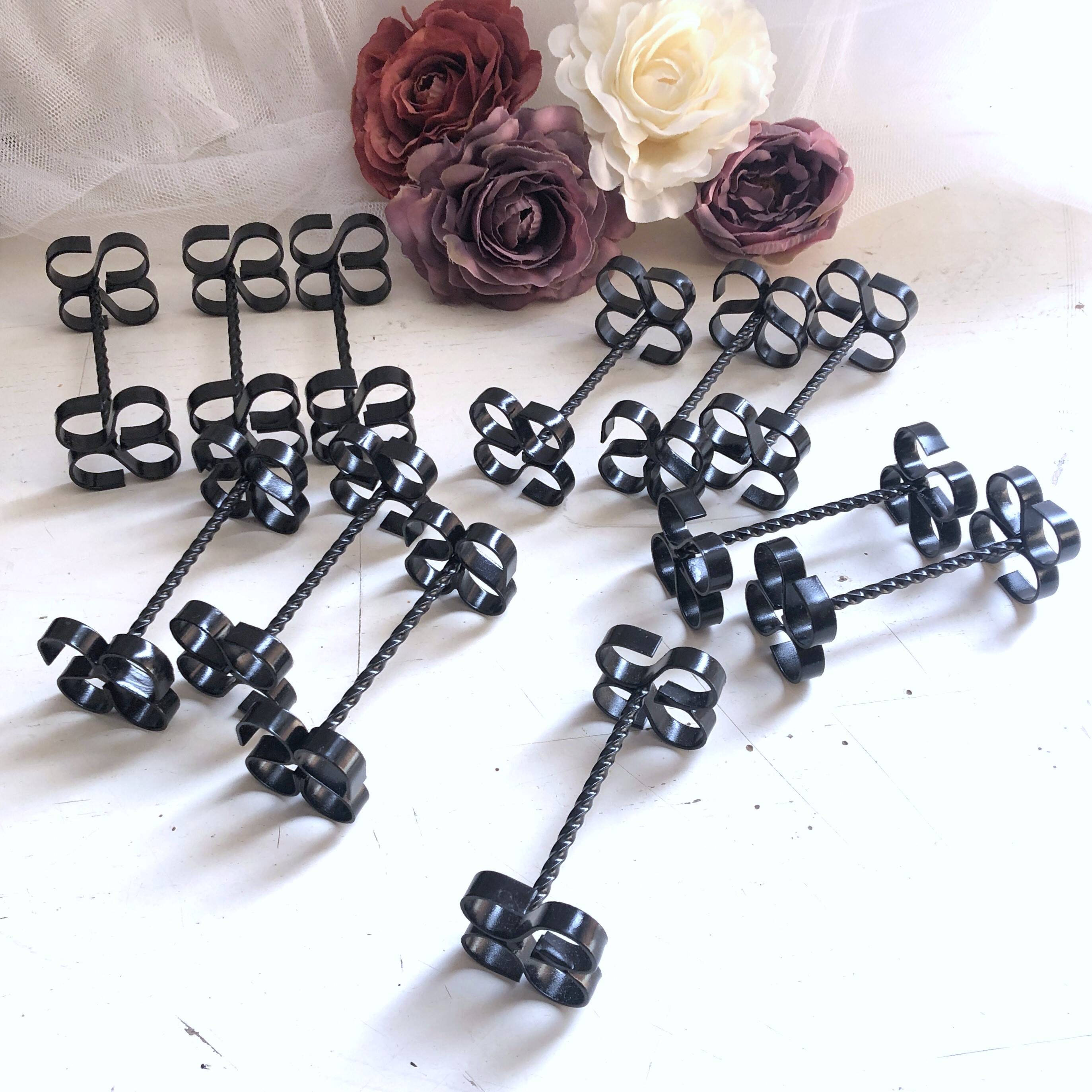 Box of 12 vintage twisted wrought iron knife or cutlery holders