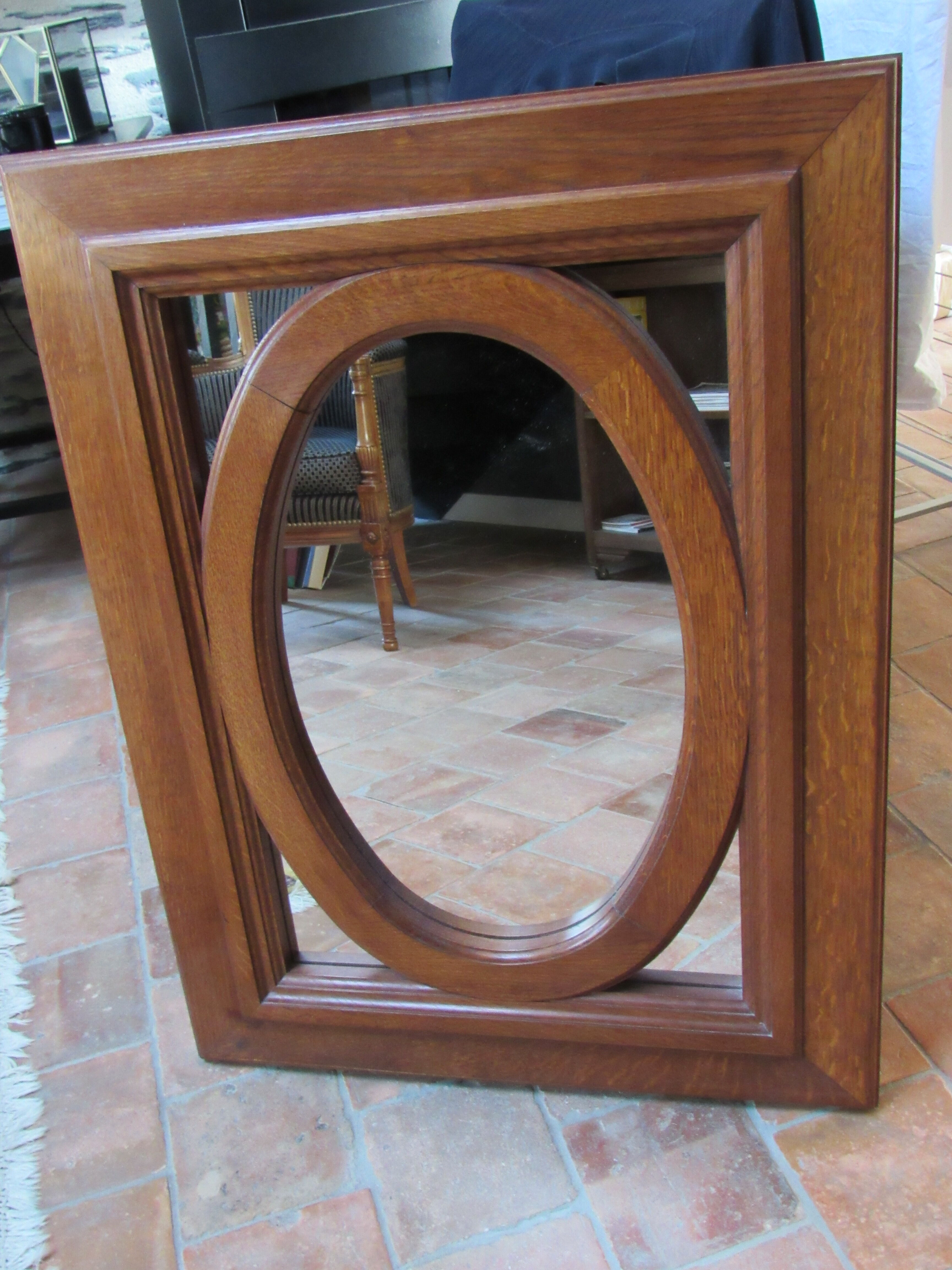 Solid oak mirror