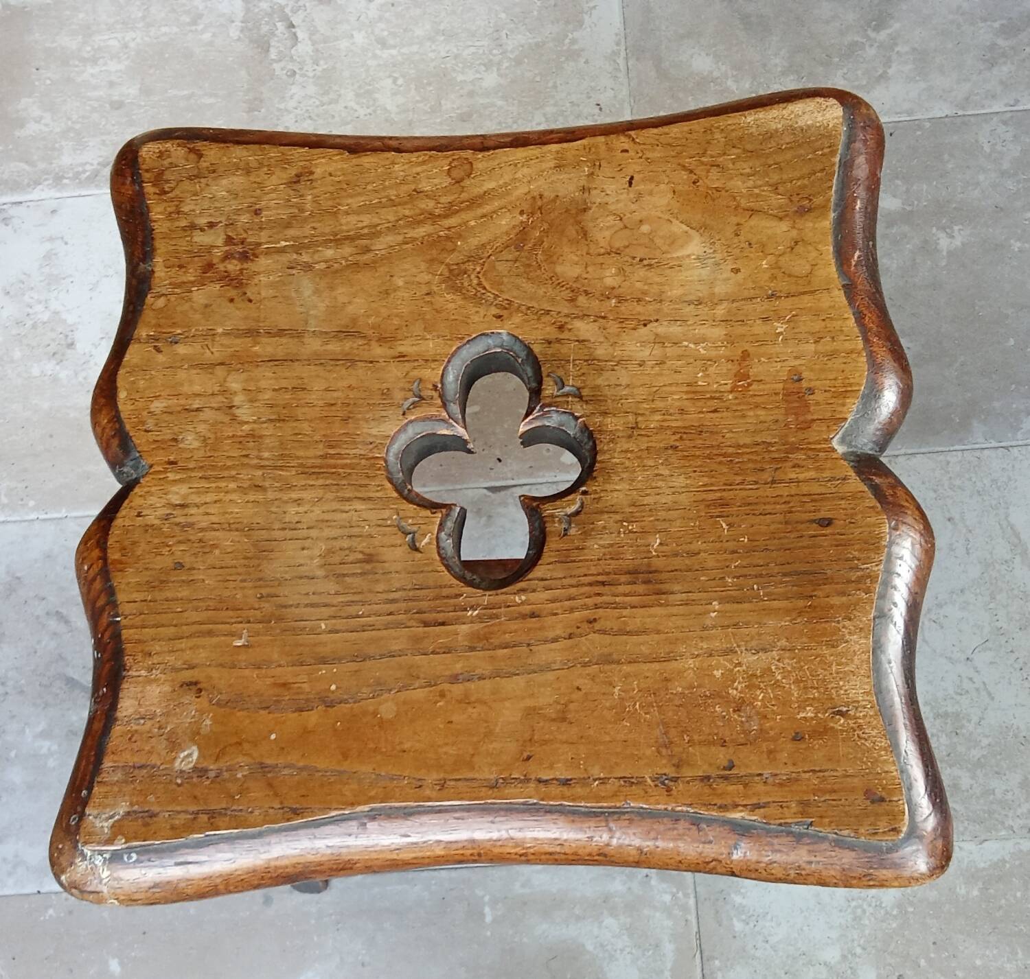 Pair of antique carved wooden stools