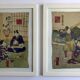 The Fisherman & Tea Ceremony. Duo of Japanese prints on rice paper.