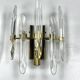 Sciolari, set of two large sconces in glass and gilded brass. Italy 1970s