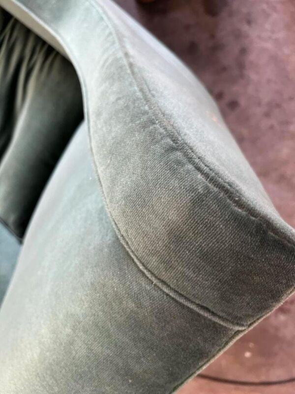 Fauteuil vintage turquoise avec franges