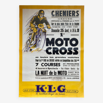 Affiche moto cross klg vintage