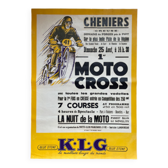 Vintage klg motorcycle cross poster