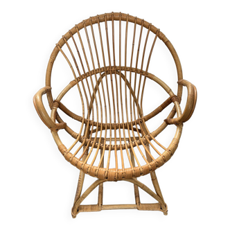 Vintage rattan armchair from the 70s