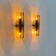 Set of 3 Veca glass wall lamps / sconces, 1970s Italy