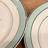 6 flat plates in half-porcelain Badonviller