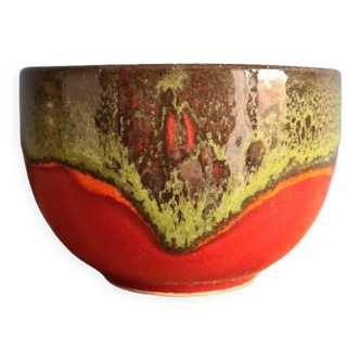 Red handmade ceramic bowl